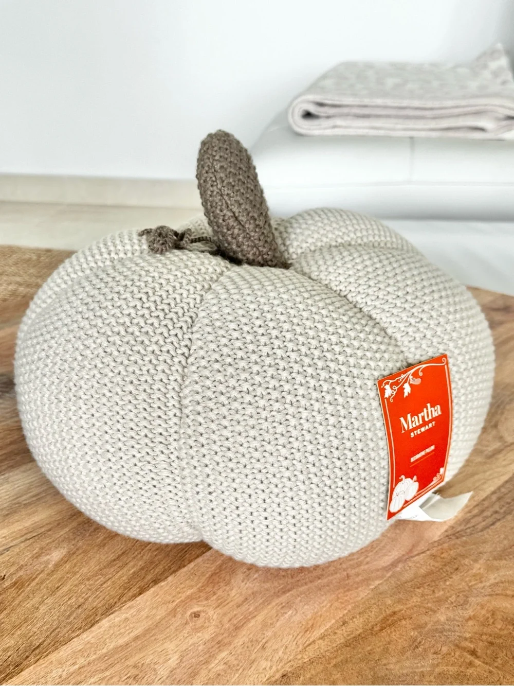 MARTHA STEWART Crochet Shaped Pumpkin Pillow
